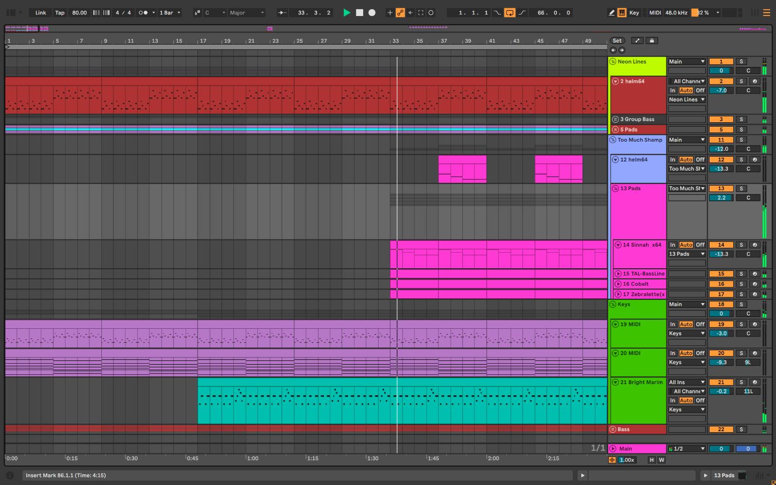 Screenshot of
Ableton.